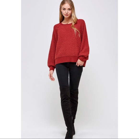 🆕 Brick Bubble Sleeve Sweater - Picture 2 of 4